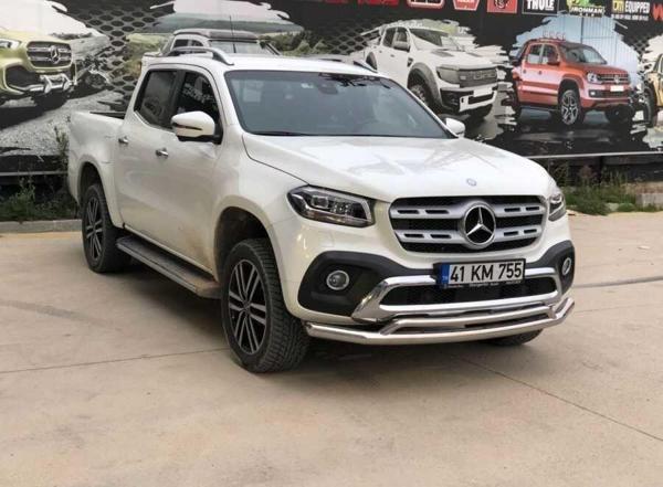 Mercedes X-Class Uyumlu Off Road Tampon Koruma Demiri Krom Çiftli Bıyık 2017+ Pst17 Parça - Image 1