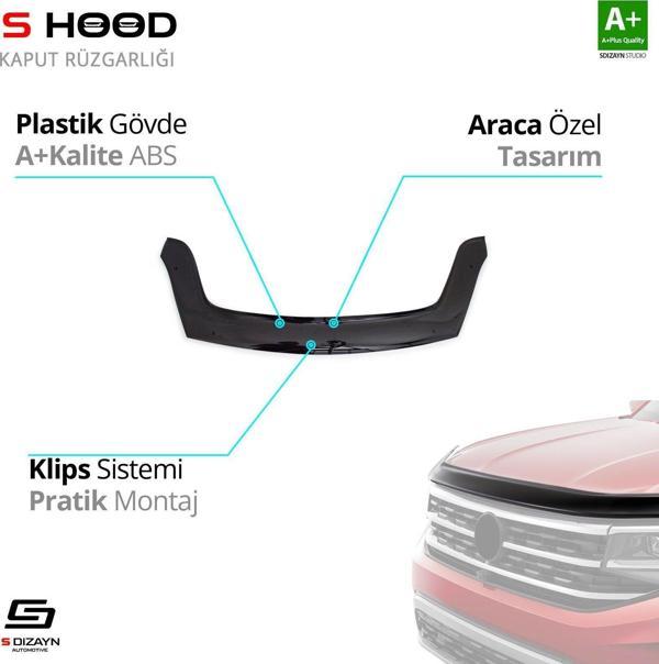 S-Dizayn Peugeot Uyumlu Partner ABS Plastik Kaput Rüzgarlığı 2015-2018 A+Kalite Parça - Image 1