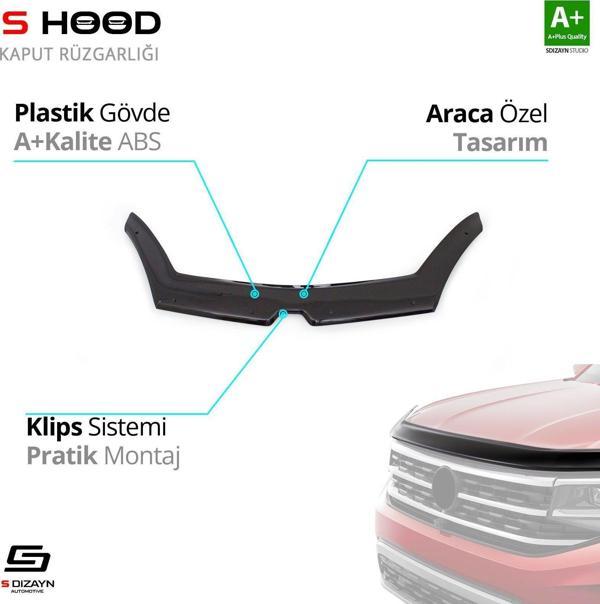 S-Dizayn Renault Uyumlu Kangoo ABS Plastik Kaput Rüzgarlığı 2014 Üzeri A+Kalite Parça - Image 1