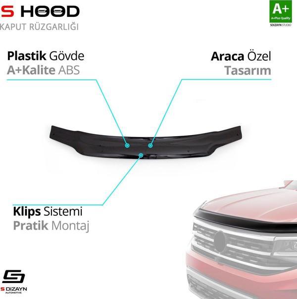S-Dizayn Volkswagen Uyumlu Caddy ABS Plastik Kaput Rüzgarlığı 2004-2010 A+Kalite Parça - Image 1
