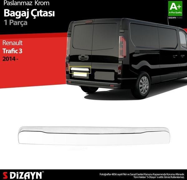 Renault Traffic Uyumlu Krom Bagaj Çıtası (Çift Kapılı) 2014 Üzeri Parça - Image 1