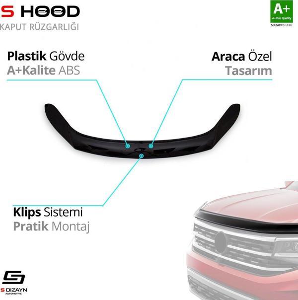 S-Dizayn Volkswagen Uyumlu Tiguan ABS Plastik Kaput Rüzgarlığı 2008-2015 A+Kalite Parça - Image 1