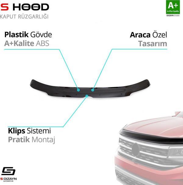 S-Dizayn Volkswagen Uyumlu Transporter T5 ABS Plastik Kaput Rüzgarlığı 2004-2010 A+Kalite Parça - Image 1