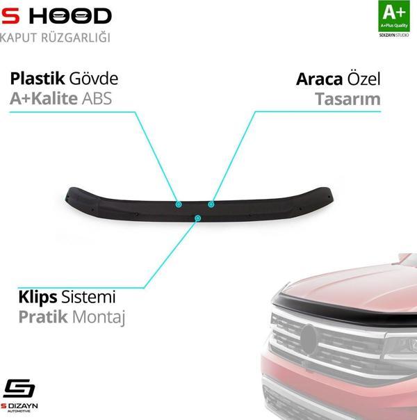 S-Dizayn Volkswagen Uyumlu Transporter T6.1 ABS Plastik Kaput Rüzgarlığı 2015 Üzeri A+Kalite Parça - Image 1