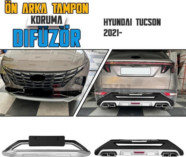 S-Dizayn Hyundai Tucson Ön ve Arka Tampon Koruma Difüzör Seti 2021 Üzeri A+ Kalite - Image 1