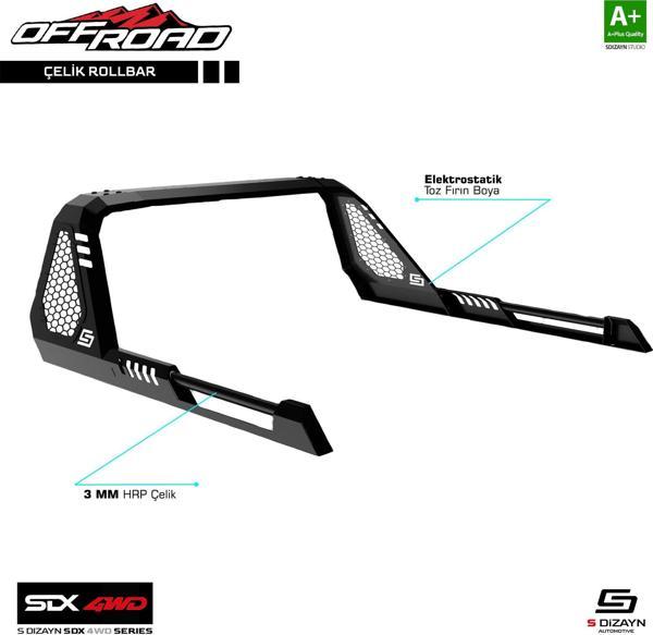 S-Dizayn SDX 4WD Off Road Isuzu D-Max 3 Çelik Roll Bar V1 2019 Üzeri - Image 1