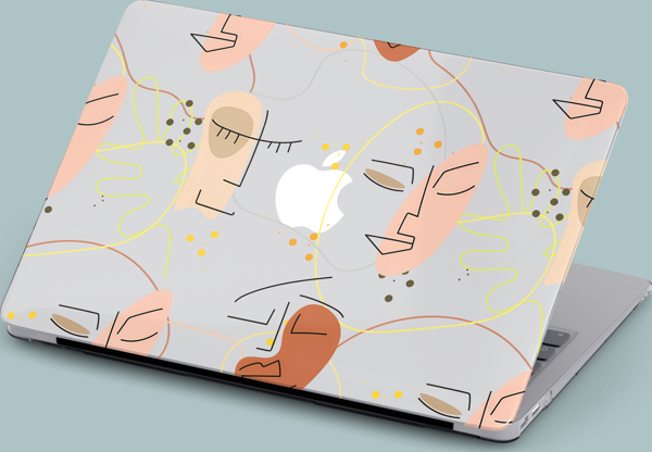 Miraksesuar Macbook Pro (M1-M2) Kılıf 14.2 inç A2442-A2779 Mirmac18 Şeffaf Notebook Kılıfı Face2Face - Image 1