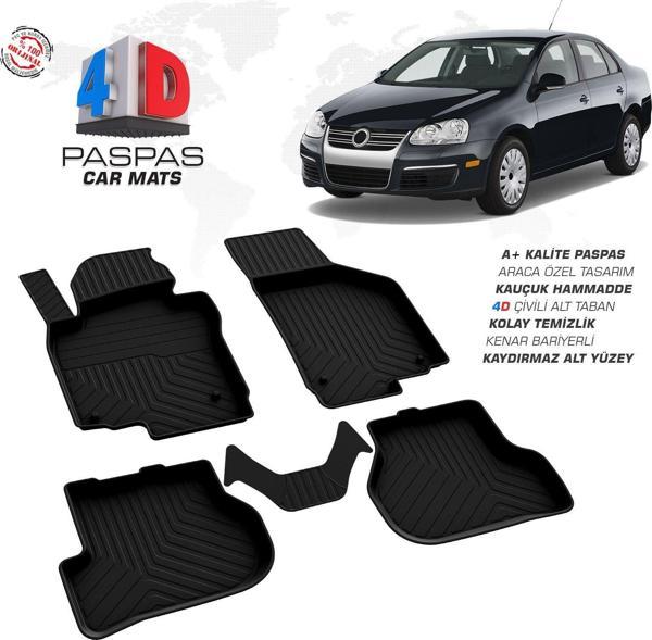 VW Jetta 4D Araca Özel Havuzlu Kauçuk Paspas 2005-2010 - Image 1