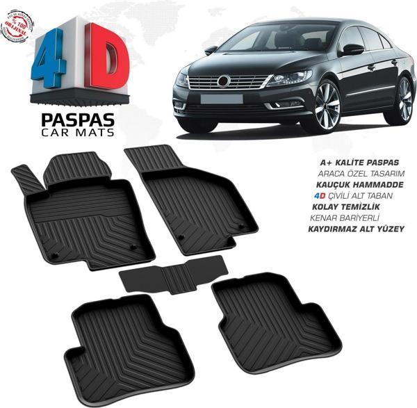 VW Passat CC 4D Araca Özel Havuzlu Kauçuk Paspas 2008 Model ve Üzeri - Image 1