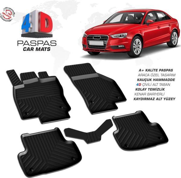 Audi A3 4D Araca Özel Havuzlu Kauçuk Paspas 2013 ve Üzeri HB SD - Image 1