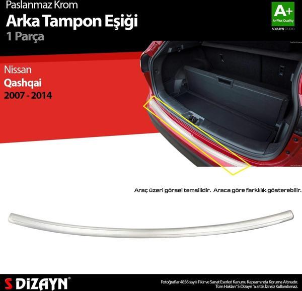 S-Dizayn Nissan Qashqai Krom Arka Tampon Eşiği 2007-2014 - Image 1