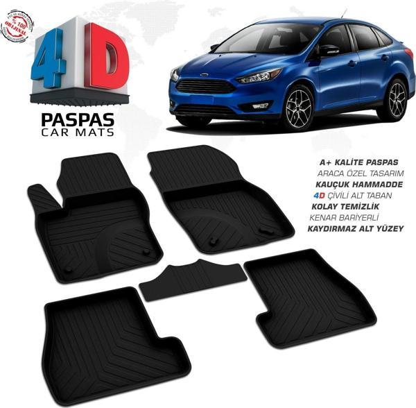Ford Focus 3 Makyajlı SD 4D Araca Özel Havuzlu Kauçuk Paspas 2015-2018 - Image 1