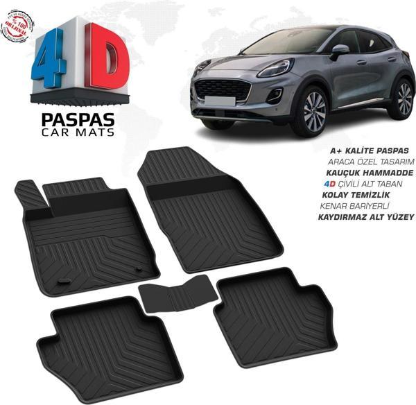 Ford Puma 4D Araca Özel Havuzlu Kauçuk Paspas 2019 Üzeri - Image 1