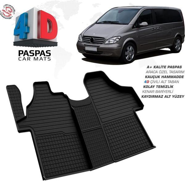 Mercedes Vito W639 4D Araca Özel Havuzlu Kauçuk Paspas 2004-2014 - Image 1