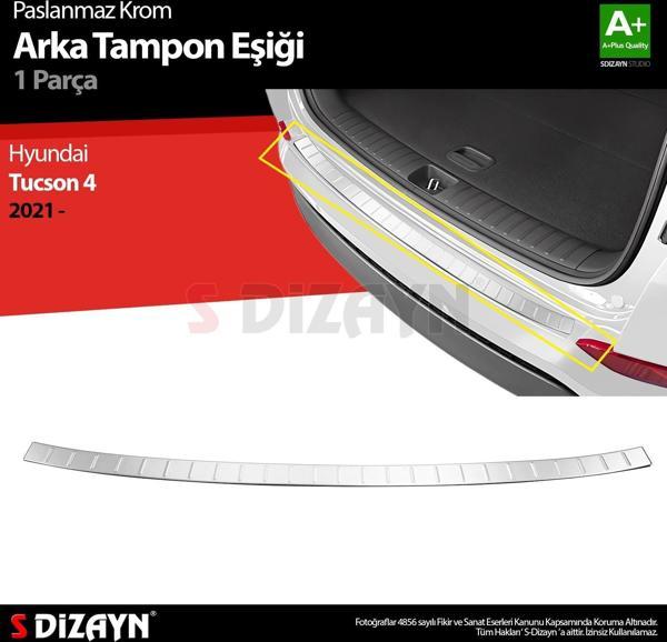 S-Dizayn Hyundai Tucson 4 Krom Arka Tampon Eşiği 2021 Üzeri - Image 1