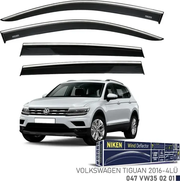 Niken Volkswagen Uyumlu Tiguan 2016-2020 Kromlu Cam Rüzgarlığı 4'L - Image 1