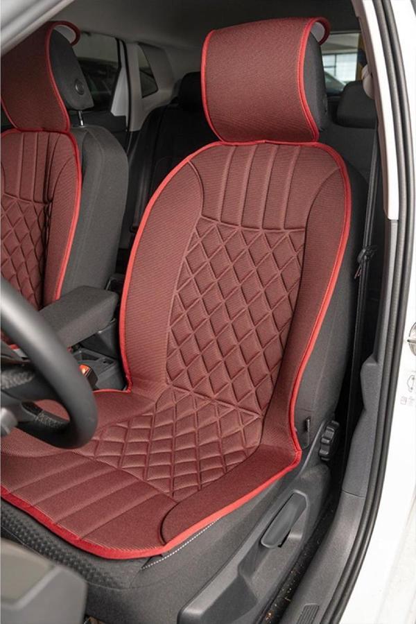 
KİA Capital Lüx Oto Koltuk Minderi Ön 2'li Set Elegance Serisi KIRMIZI - Image 1