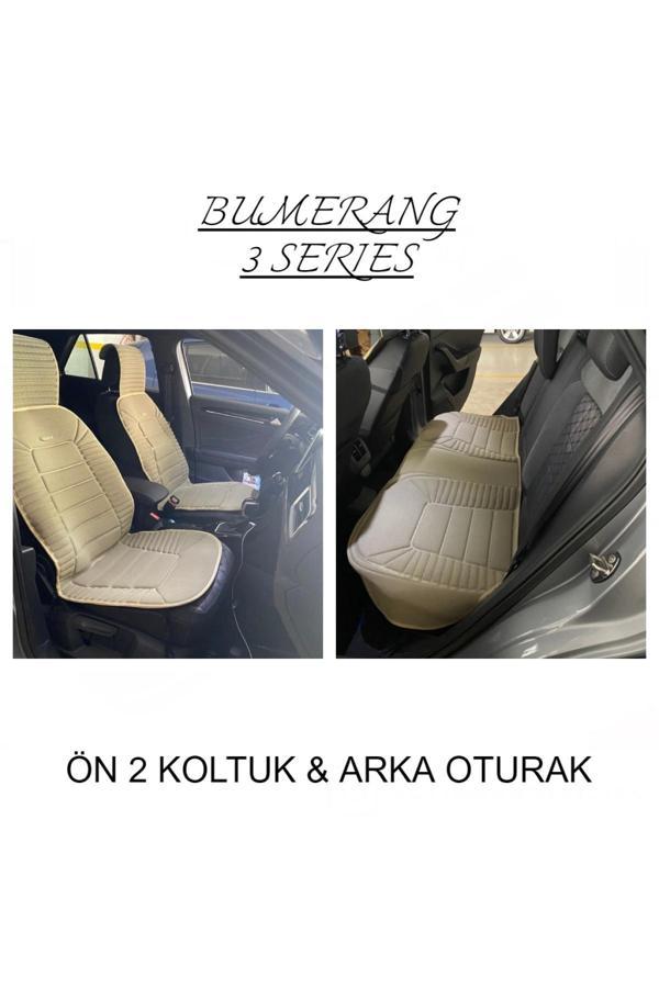
Alfa Romeo Gtv Lüx Oto Koltuk Minderi Ön Arka Oturak 3'lü Set Bumerang Serisi BEJ - Image 1