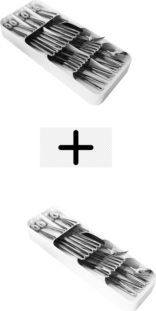 9 Bölmeli Çekmece Içi Kaşıklık + 5 Bölmeli Çekmece Içi Kaşıklık 2' Li Düzenleyici Set - Image 1