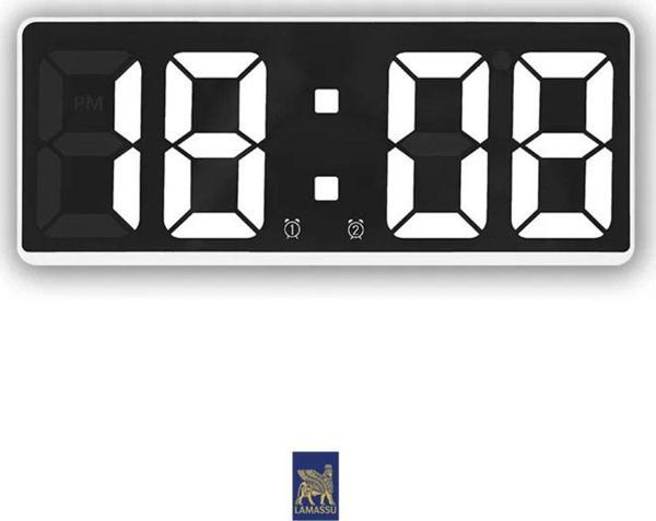 Lamassue Led Dijital Masa Saati Kasa Beyaz - Image 1