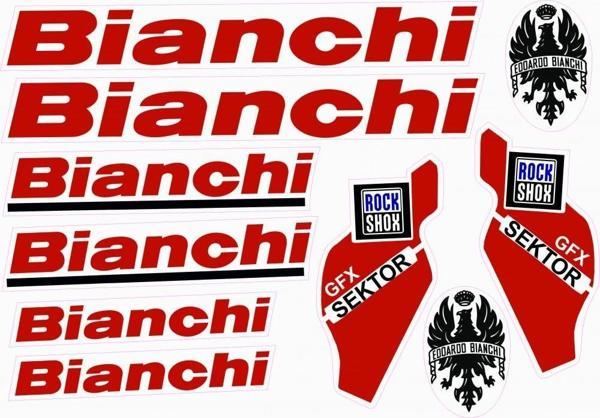 Bianchi Bisiklet Sticker Etiket Seti Kırmızı A4 - Image 1