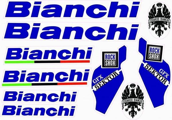 Bianchi Bisiklet Sticker Etiket Seti Mavi A4 - Image 1