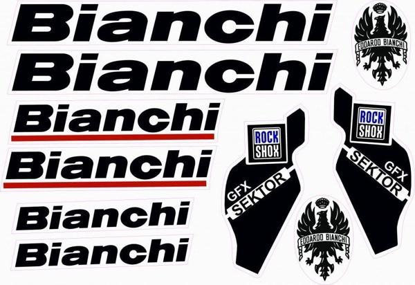 Bianchi Bisiklet Sticker Etiket Seti Siyah A4 - Image 1