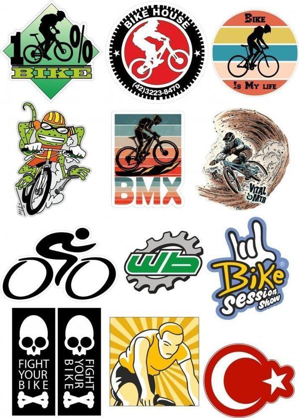 Dağ Bisikleti A4 Sticker Seti 12 Parça - Image 1