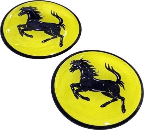 Ferrari Logo Damla Etiket Sticker 5x5cm 2 Adet - Image 1
