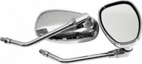 10 MM Oval Motosiklet Ayna Takımı Nikel Uzun Kollu - Image 1