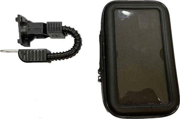 Motosiklet Telefon Tutucu Ayna Bağlantılı Deri Model - Image 1