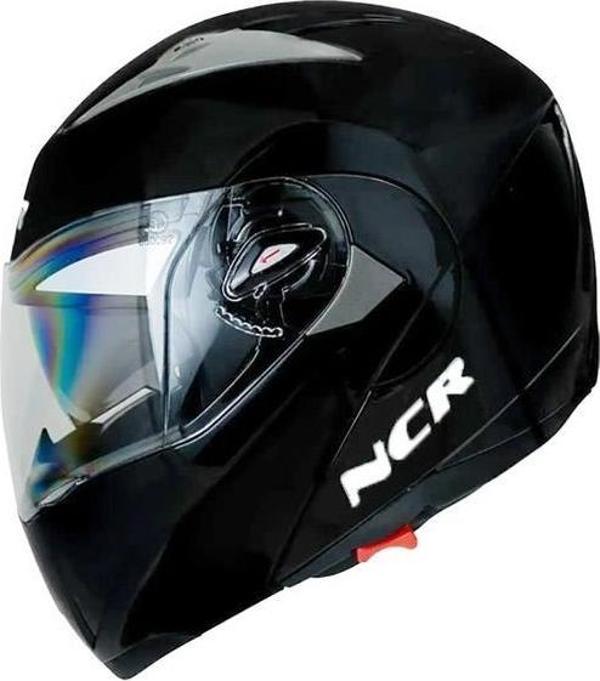 Ncr Çene Açılır Güneş Vizörlü Parlak Siyah Motosiklet Kaskı Ece Belgeli - Image 1