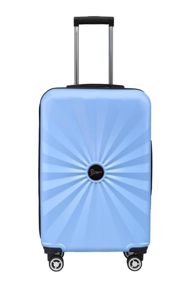 Orta Boy %100 Polikarbon Valiz 4x2 Teker Mavi 1809 - Image 1