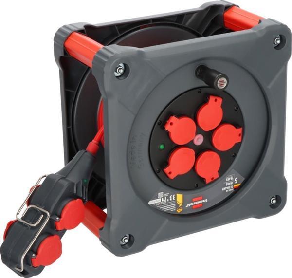 Brennenstuhl Professional Serisi 4 Soketli IP44 Lisanslı 33+5 Metre Isınma Şalterli  Makaralı Kablo H07BQ-F3G2.5 - Image 1