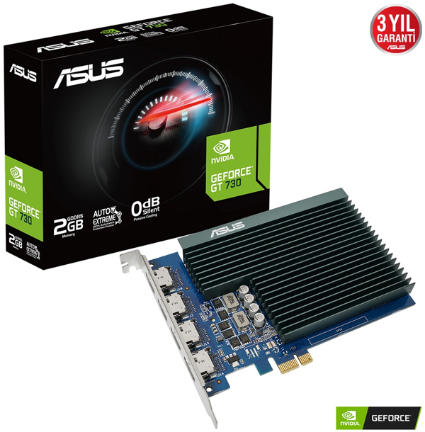 ASUS GT730-4H-SL-2GD5, 2Gb, GDDR5, 64Bit, 4xHDMI Ekran Kartı - Image 1
