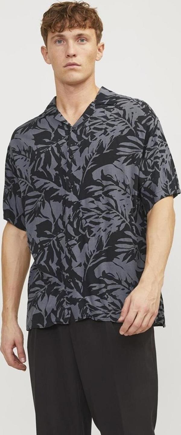 Jack&Jones JJGURU MONOCHROME AOP RESORT SHIRT SS12249210 SİYAH-2 - Image 1