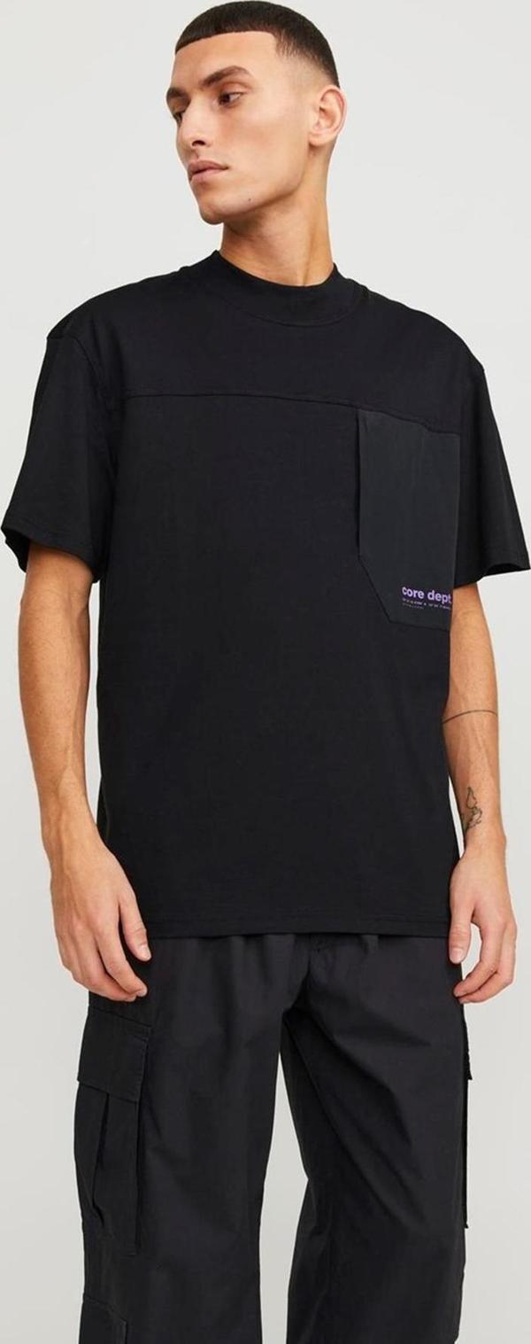 Jack&Jones JCOWOVEN POCKET TEE SS CREW NECK 12253457 SİYAH - Image 1