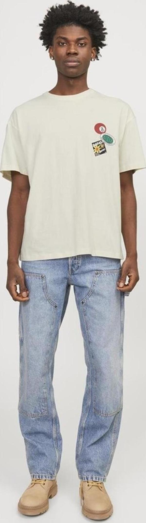 Jack&Jones JORDECAL TEE SS CREW NECK TG LN12254175 KREM - Image 1