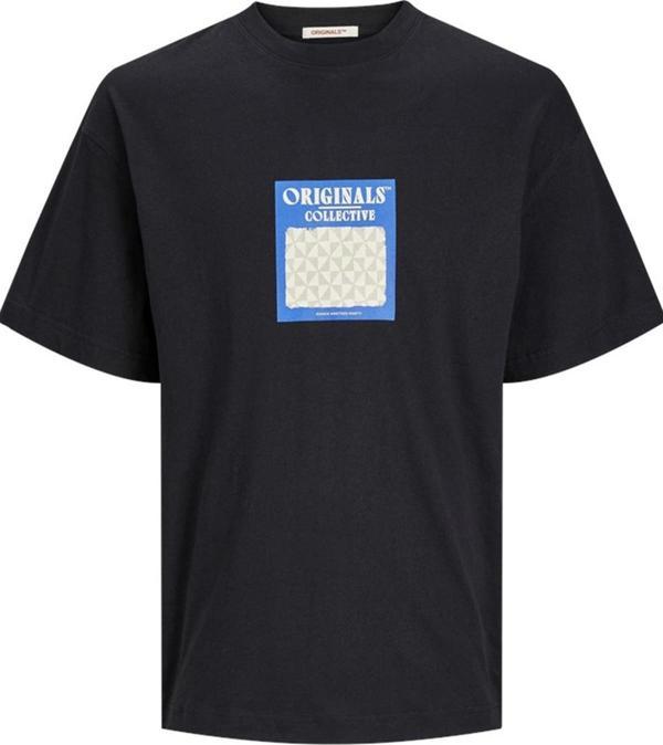 Jack&Jones JORMYKONOS GEO FRONT TEE SS C.N LN12256328 SİYAH - Image 1
