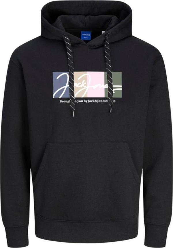 Jack&Jones JORPORTLAND BLOCK SWEAT HOOD LN SİYAH 12262421 - Image 1