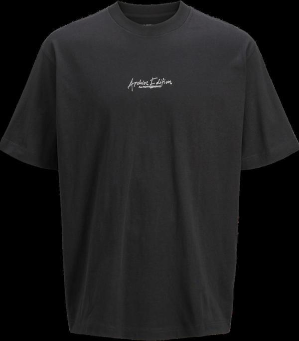 Jack&Jones JCOCHROME SILVER PRINT TEE SS CREW NECK SİYAH - Image 1