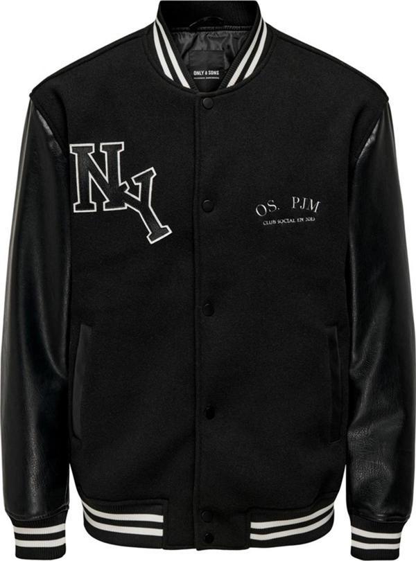 ONLY & SONS ONSJAY VARSITY 23 JACKET OTW SİYAH - Image 1