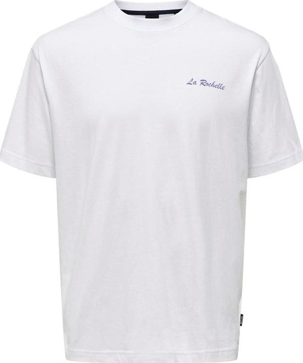 ONLY & SONS ONSMERVYN LIFE RLX SUMMER SS TEE 22029519 P.BEYAZ - Image 1