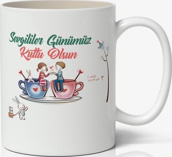Sevgililer Günümüz Kutlu Olsun Baskılı Kupa Bardak Mod3 - Image 1