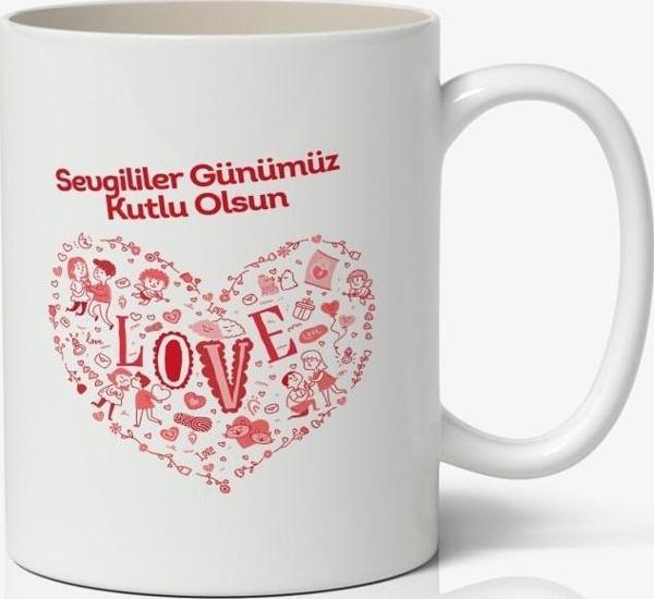 Sevgililer Günümüz Kutlu Olsun Baskılı Kupa Bardak Mod5 - Image 1