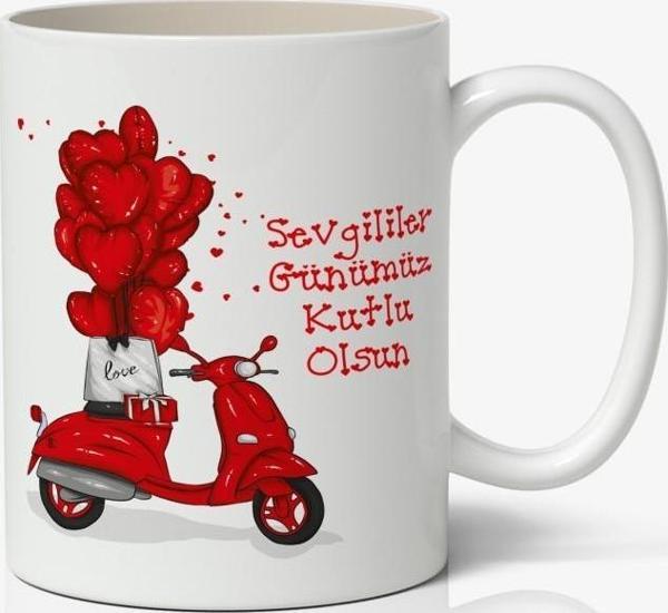 Sevgililer Günümüz Kutlu Olsun Baskılı Kupa Bardak Mod8 - Image 1