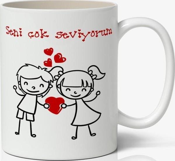 Sevgiliye Özel Seni Çok Seviyorum Baskılı Kupa Bardak Kahve Kupa Bardak Mod3 - Image 1