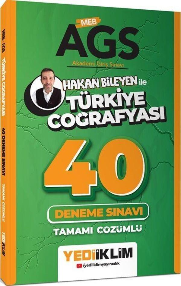 MEB AGS Hakan Bileyen ile Türkiye Coğrafyası Tamamı Çözümlü 40 Deneme Sınavı Yediiklim Yayınları - Yediiklim Yayınları - Image 1