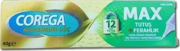 Corega Max Tutuş + Ferahlık 40 gr Protez Diş Yapıştırıcı - Image 1