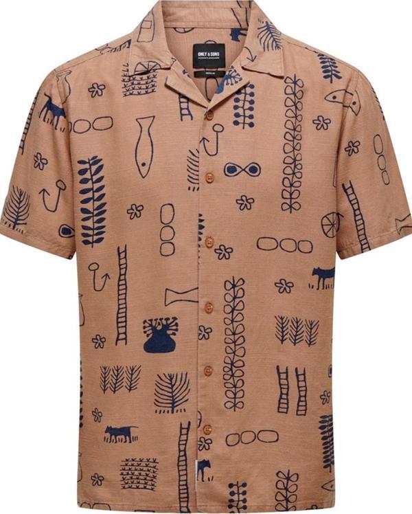ONLY & SONS ONSALVIN REG SS OBJECT AOP RESORT SHIRT 22029104 MERCAN - Image 1